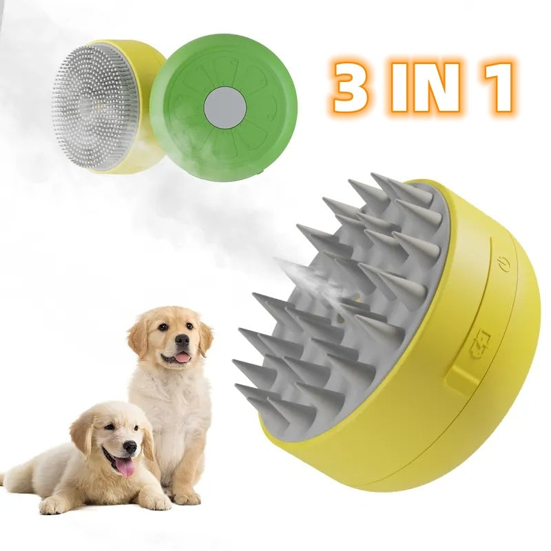 Electric Pet Massage Comb with Vaporizer - Detangling, Lice Removal, Cleaning & Bathing for Dogs & Cats