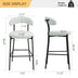 26" Counter Height Bar Stools with Teddy Fabric Cover - Black Base & Footrest (Snow) - Minihomy