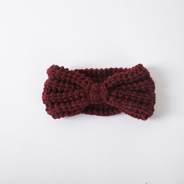 Knitted Bow Winter Headband - Stylish Warm Knit Accessory for Cold Weather