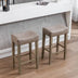 29" Gray Counter Height Bar Stools Set of 2 - Faux Leather Backless Kitchen Island Chairs - Minihomy