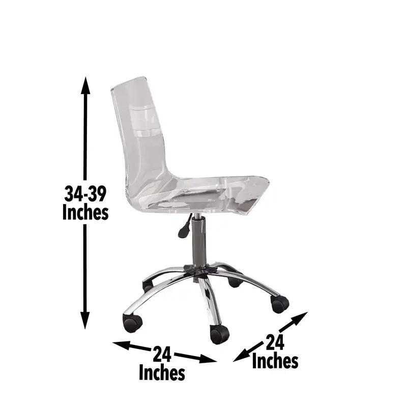 Arthur Adjustable Swivel Office Chair - Pearl Silver