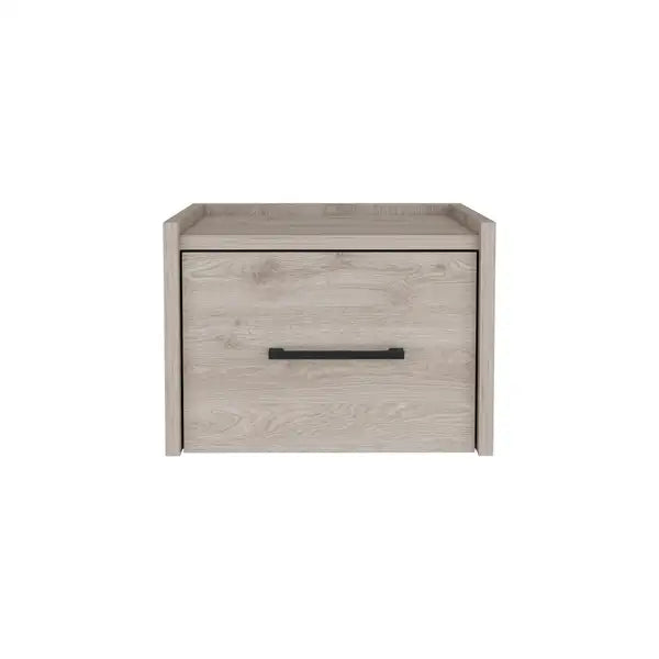 Floating Nightstand Calion - Bedroom Storage Table, Light Gray - Minihomy