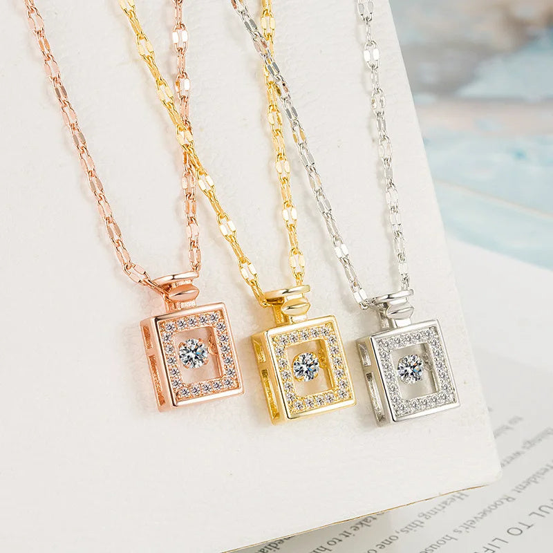 Perfume Bottle Pendant Luxury Necklace Charm