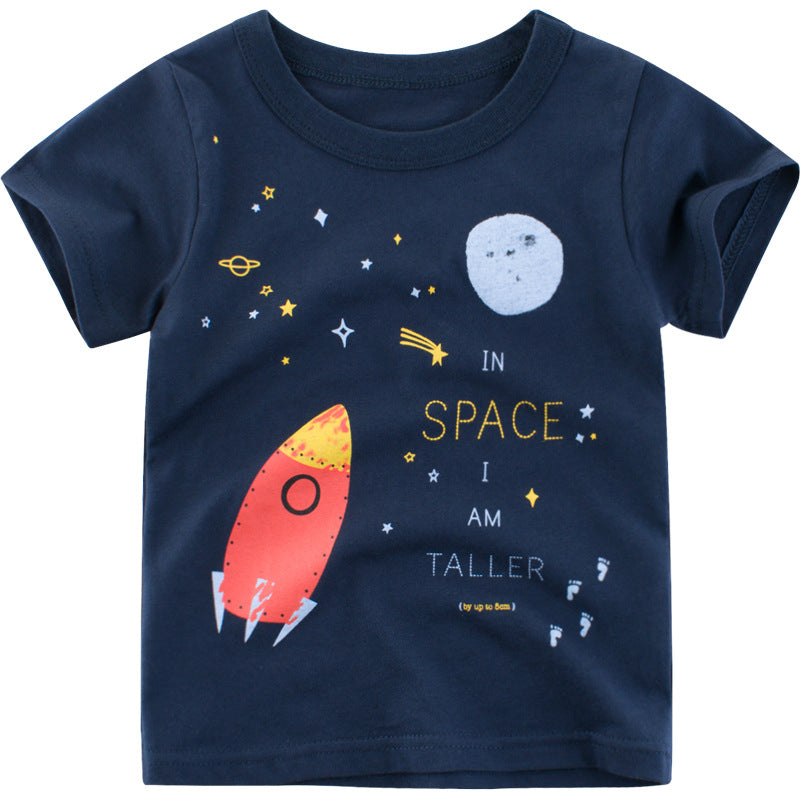 Children's rocket print T-shirt