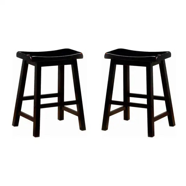 Black Counter Height Bar Stools - Set of 2