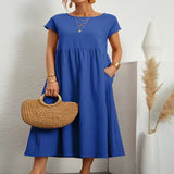 Solid Color Sleeveless Loose Cotton Linen Pocket Dress: Effortless Style for Every Occasion