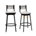 Gray Counter Height Bar Stools - Swivel, Footrest, Farmhouse Style (Set of 2) - Minihomy