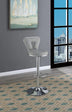 Modern Gray Faux Leather Bar Stools with Adjustable Gas Lift - Set of 2 - Minihomy