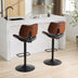 Black Leather Swivel Bar Stools, Mid Century Modern Adjustable Counter Height for Kitchen & Dining Room - 1 Chair - Minihomy