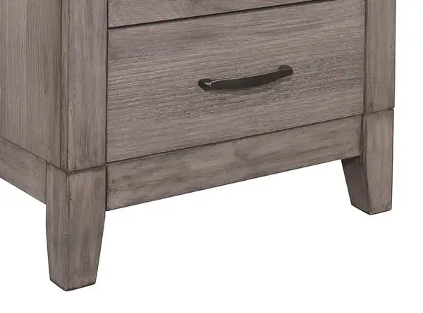 Brown Nightstand with 2 Drawers - Melamine Laminate Bedside Table - Minihomy