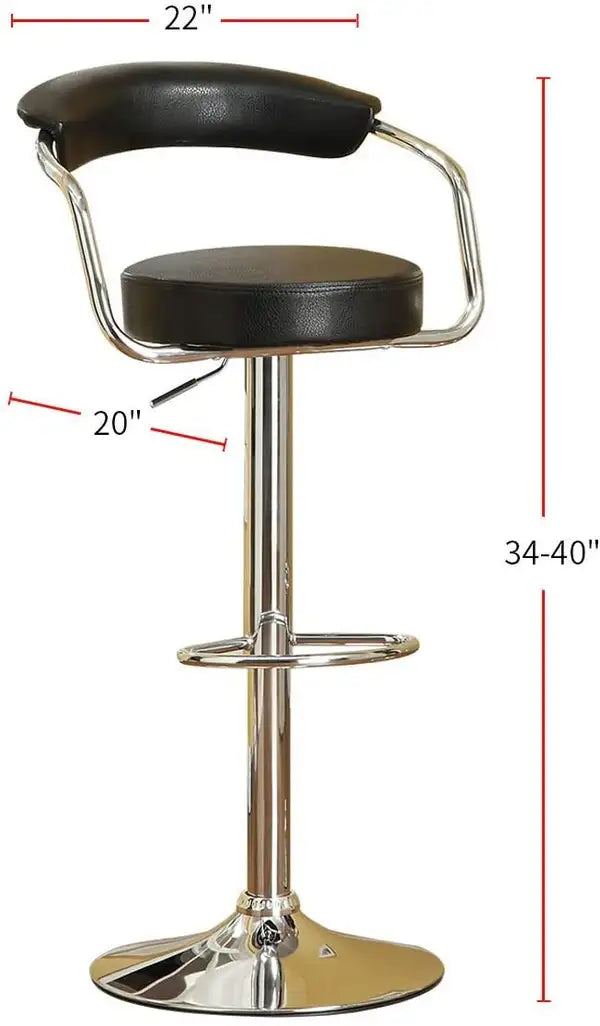 Black Bar Stools Set of 2, Adjustable Swivel Counter Height Kitchen Island Chairs, Contemporary Style - Minihomy