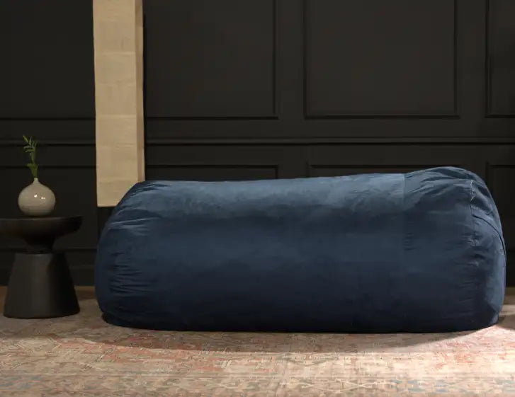 6.5ft Midnight Blue Suede Bean Bag Chair - Marlin