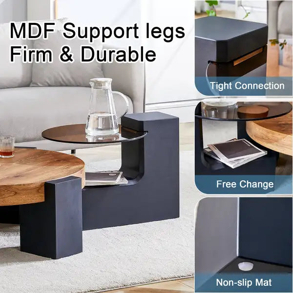 Detachable Double-Decker Coffee Table: Stylish & Flexible Space-Saving Design - Minihomy