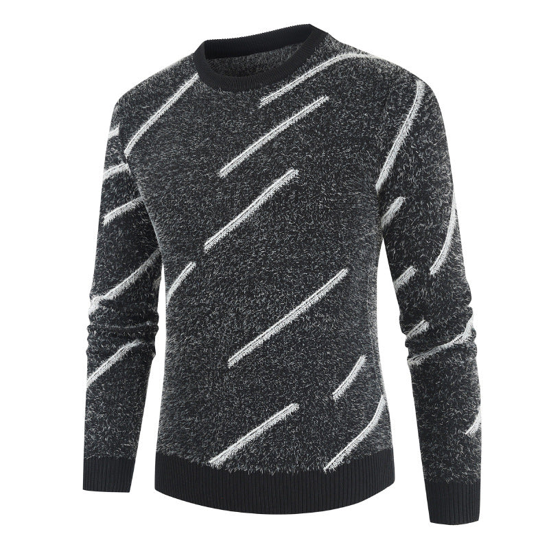 Round Neck Slim Mohair Sweater For Men