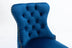 2-Piece Velvet Bar Stools Set | Adjustable Counter Height, Tufted Back, Blue & Gold - Minihomy