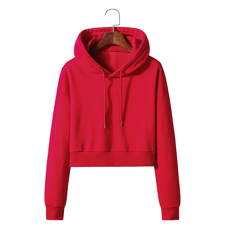 Cotton Hooded Pullover Short Sweater Exposed Navel: Cozy Comfort with a Stylish Twist