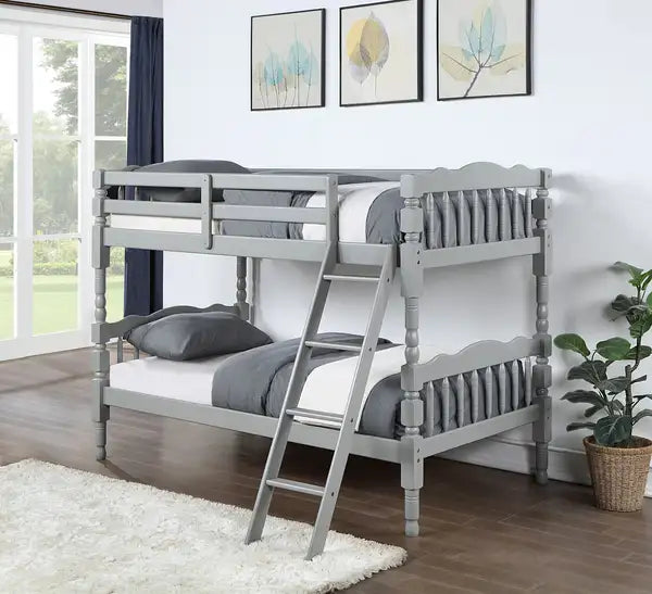 ACME Homestead Twin Bunk Bed - Gray Finish (BD00864) - Minihomy