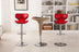 Masaccio Adjustable Swivel Bar Stools with Chrome Base, Set of 2 - Red - Minihomy