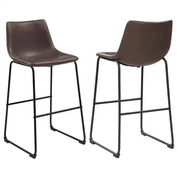 Brown & Black Bar Stools (Set of 2) - Armless