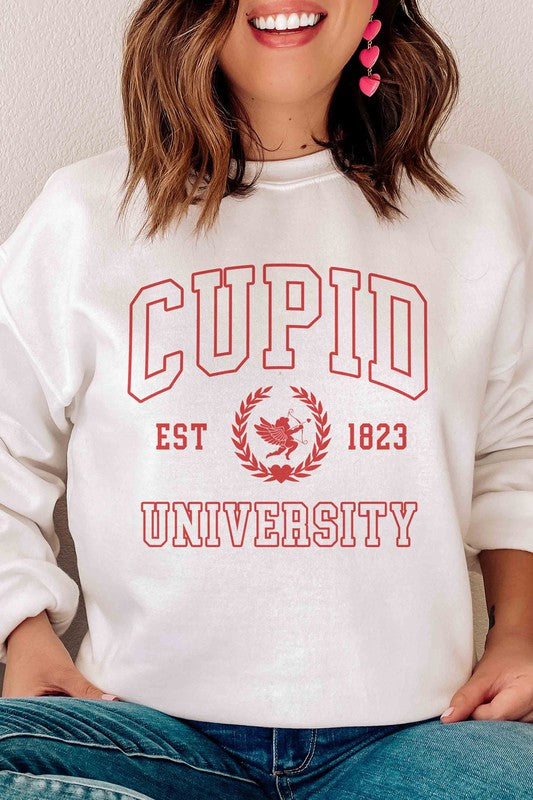 Plus Size - Cupid University Graphic Sweatshirt