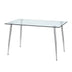 Grey Dining Set: 51" Glass Table & 4 Chairs - Modern Kitchen Furniture - Minihomy