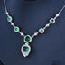 Noble Diamond Green Gem Evening Dress Chain Pendant Necklace Set - Minihomy