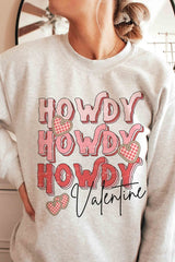 Plus Size - Howdy Valentine Graphic Sweatshirt