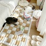 Plush Bedside Rug - Non-Slip Rectangular Carpet for Bedroom