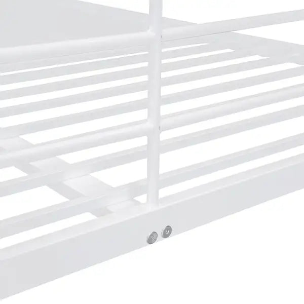 Full XL Over Queen Metal Bunk Bed Frame - White - Minihomy