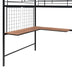 Full Size Metal Loft Bed with Desk, Storage Ladder & Wardrobe - Black - Minihomy