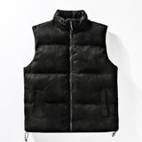 Simple Stand-up Collar Cotton-padded Clothes Vest For Men