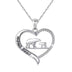 Mama Bear Crystal Heart Pendant Necklace - Minihomy