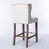 Beige Upholstered Wingback Bar Stools Set of 2 with Nailhead Trim & Tufted Back - 27" Seat Height - Minihomy