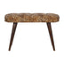 Leopard Print Tufted Button Upholstered Bench - Minihomy