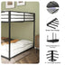 Full-Over-Full Bunk Bed with Black Finish - Adam Collection - Minihomy