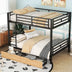 Full Size Metal Convertible Bunk Bed with 2 Drawers - Black - Minihomy