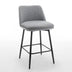 Counter Height Swivel Bar Stools Set of 2, Upholstered with Back & Metal Legs, Grey Linen Cloth - Minihomy