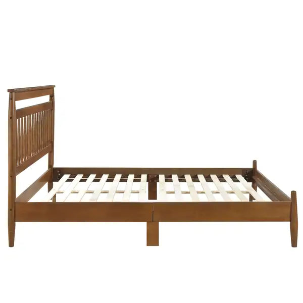 Chestnut California King Platform Bed | Transitional Style Bedroom Furniture - Minihomy