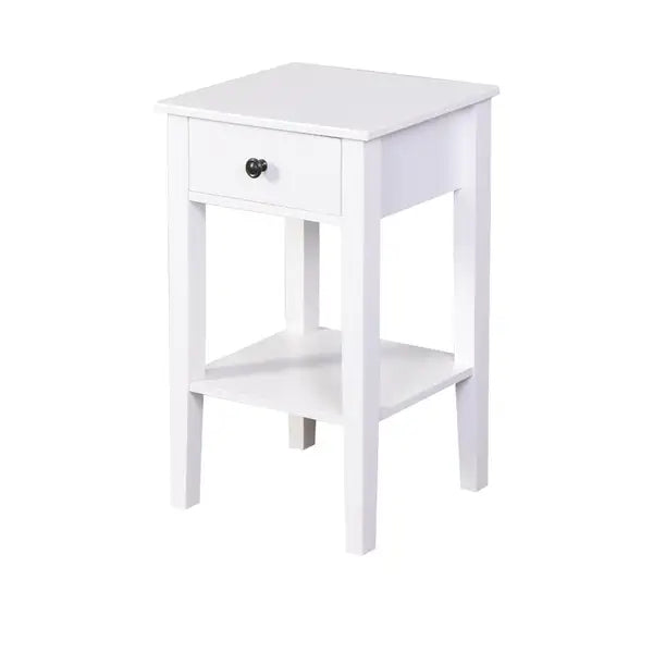 White Bathroom Storage Cabinet with Drawer - Floor Standing