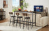 Industrial Bar Table Set with 3 Stools - Rustic Brown & Black, 63" Kitchen Breakfast Table - Minihomy