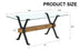 Modern Tempered Glass Dining Table with Black Metal Legs - 70.9" x 35.4" x 30" - Home & Office Use - Minihomy