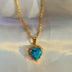 Colorful Rhinestones Heart-shaped Necklace - Love Gold Clavicle Chain - Minihomy