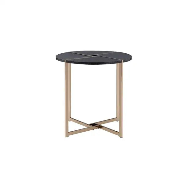 ACME Bromia Black & Champagne End Table - 83007