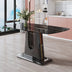 Black Marble Dining Table | Modern Minimalist U-Shaped Legs 63" x 35.4" x 30" - Minihomy