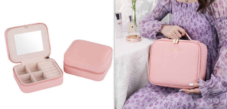 Smart LED Cosmetic Case With Mirror - Large Capacity Portable Makeup Bag