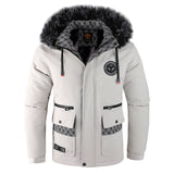 Men's Hair Collar Padded Thickened Cotton Coat Jacket: Stay Warm in Style