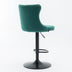 Green Velvet Bar Stools with Backs - Adjustable Height, Tufted, Set of 2 for Kitchen Island & Pub - SW1812GN - Minihomy