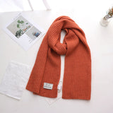 Short Knitted Plain Striped Scarves for Men and Women