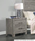 Gray Nightstand with 2 Drawers | Rustic Style Bedroom Furniture - Minihomy