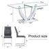 Modern Glass Dining Table & Chair Set for 6-8 People - Tempered Glass Top, MDF Legs, Comfortable Chairs - Minihomy